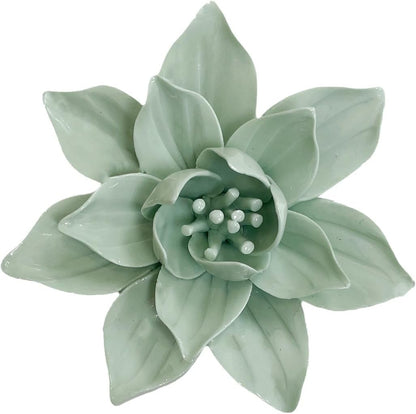 Protea, 2.76" Ceramic Flower Wall Art Décor, Artificial Flower Wall Sculpture，Handcrafted 3D Hanging Porcelain Flowers for Home，Hallway，Living Room (White) - Colors A