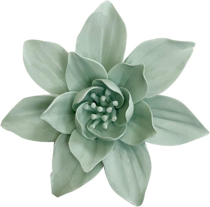 Protea, 2.76" Ceramic Flower Wall Art Décor, Artificial Flower Wall Sculpture，Handcrafted 3D Hanging Porcelain Flowers for Home，Hallway，Living Room (White) - Colors A