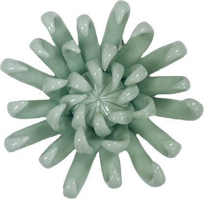 Protea, 2.76" Ceramic Flower Wall Art Décor, Artificial Flower Wall Sculpture，Handcrafted 3D Hanging Porcelain Flowers for Home，Hallway，Living Room (White) - Colors A
