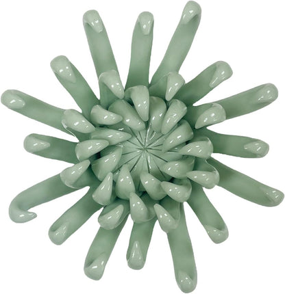 Protea, 2.76" Ceramic Flower Wall Art Décor, Artificial Flower Wall Sculpture，Handcrafted 3D Hanging Porcelain Flowers for Home，Hallway，Living Room (White) - Colors A