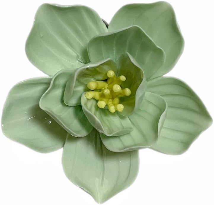 Protea, 2.76" Ceramic Flower Wall Art Décor, Artificial Flower Wall Sculpture，Handcrafted 3D Hanging Porcelain Flowers for Home，Hallway，Living Room (White) - Colors A