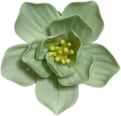 Protea, 2.76" Ceramic Flower Wall Art Décor, Artificial Flower Wall Sculpture，Handcrafted 3D Hanging Porcelain Flowers for Home，Hallway，Living Room (White) - Colors A