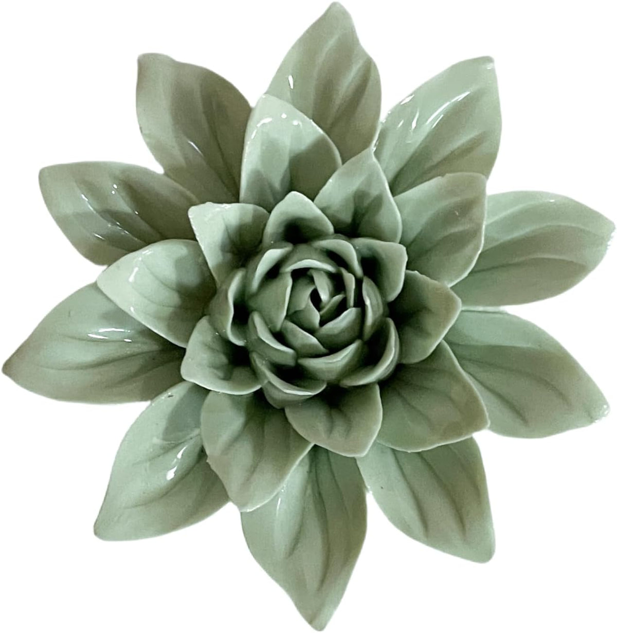 Protea, 2.76" Ceramic Flower Wall Art Décor, Artificial Flower Wall Sculpture，Handcrafted 3D Hanging Porcelain Flowers for Home，Hallway，Living Room (White) - Colors A