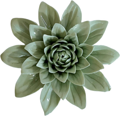 Protea, 2.76" Ceramic Flower Wall Art Décor, Artificial Flower Wall Sculpture，Handcrafted 3D Hanging Porcelain Flowers for Home，Hallway，Living Room (White) - Colors A