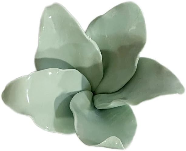 Protea, 2.76" Ceramic Flower Wall Art Décor, Artificial Flower Wall Sculpture，Handcrafted 3D Hanging Porcelain Flowers for Home，Hallway，Living Room (White) - Colors A
