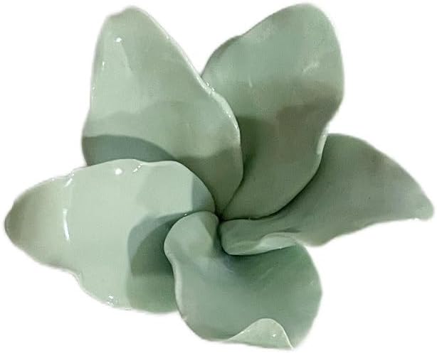 Protea, 2.76" Ceramic Flower Wall Art Décor, Artificial Flower Wall Sculpture，Handcrafted 3D Hanging Porcelain Flowers for Home，Hallway，Living Room (White) - Colors A