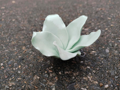 Protea, 2.76" Ceramic Flower Wall Art Décor, Artificial Flower Wall Sculpture，Handcrafted 3D Hanging Porcelain Flowers for Home，Hallway，Living Room (White) - Colors A