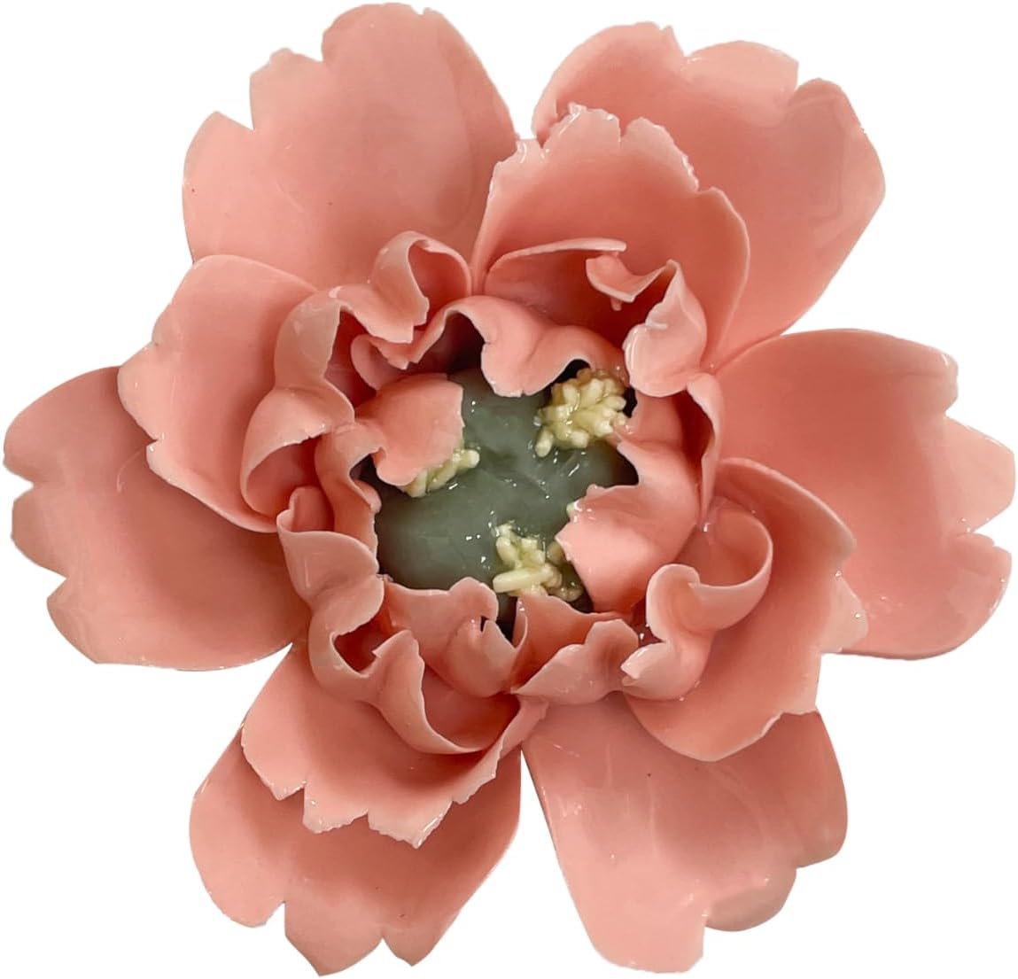 Protea, 2.76" Ceramic Flower Wall Art Décor, Artificial Flower Wall Sculpture，Handcrafted 3D Hanging Porcelain Flowers for Home，Hallway，Living Room (White) - Colors A
