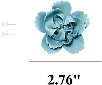 Protea, 2.76" Ceramic Flower Wall Art Décor, Artificial Flower Wall Sculpture，Handcrafted 3D Hanging Porcelain Flowers for Home，Hallway，Living Room (White) - Colors A
