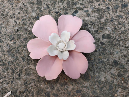Protea, 2.76" Ceramic Flower Wall Art Décor, Artificial Flower Wall Sculpture，Handcrafted 3D Hanging Porcelain Flowers for Home，Hallway，Living Room (White) - Colors A