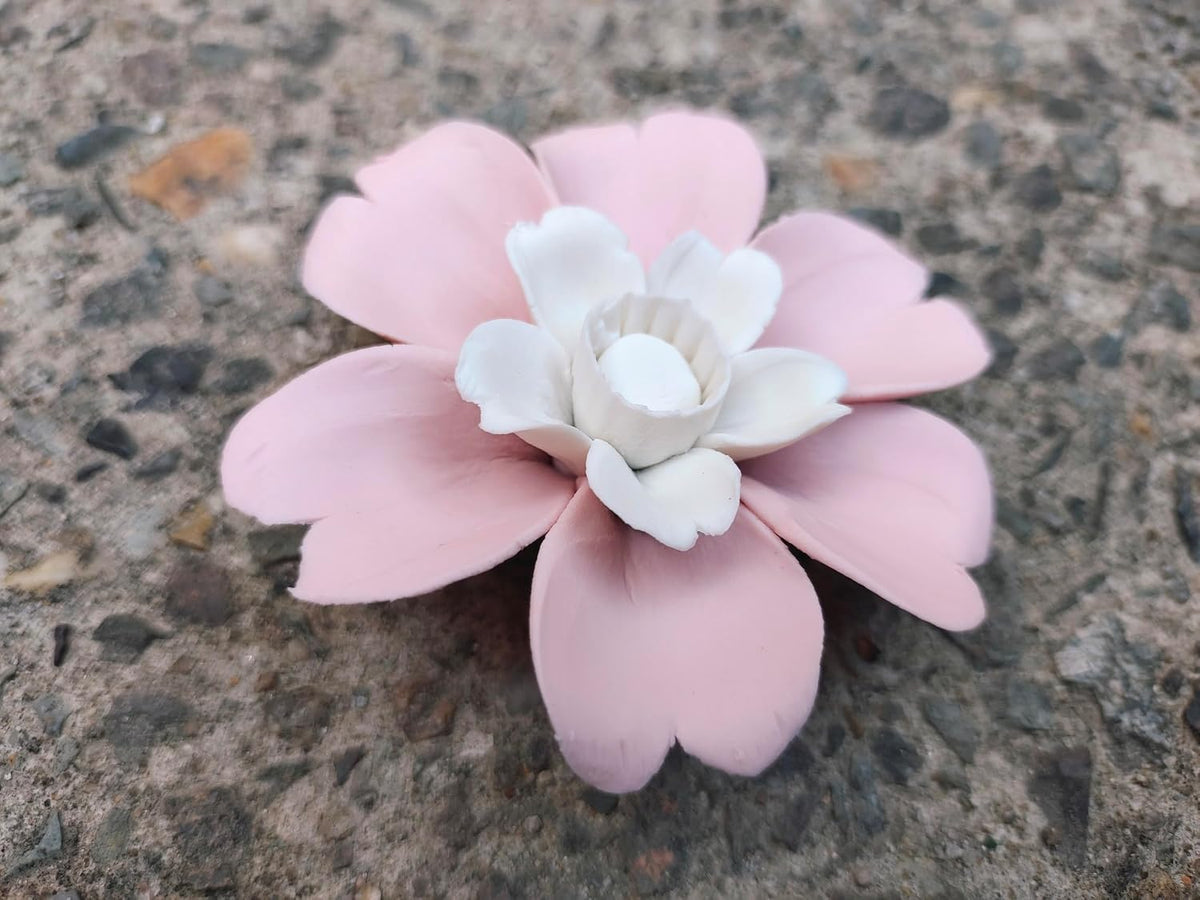 Protea, 2.76" Ceramic Flower Wall Art Décor, Artificial Flower Wall Sculpture，Handcrafted 3D Hanging Porcelain Flowers for Home，Hallway，Living Room (White) - Colors A