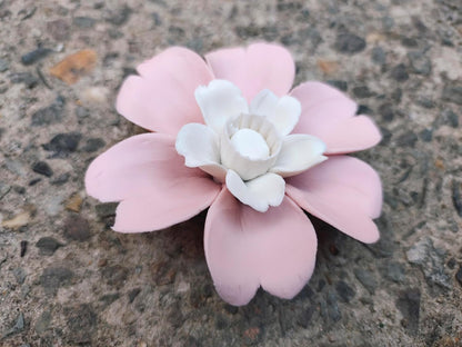 Protea, 2.76" Ceramic Flower Wall Art Décor, Artificial Flower Wall Sculpture，Handcrafted 3D Hanging Porcelain Flowers for Home，Hallway，Living Room (White) - Colors A
