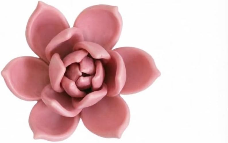 Protea, 2.76" Ceramic Flower Wall Art Décor, Artificial Flower Wall Sculpture，Handcrafted 3D Hanging Porcelain Flowers for Home，Hallway，Living Room (White) - Colors A