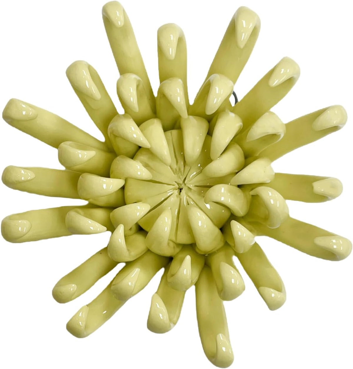 Protea, 2.76" Ceramic Flower Wall Art Décor, Artificial Flower Wall Sculpture，Handcrafted 3D Hanging Porcelain Flowers for Home，Hallway，Living Room (White) - Colors A