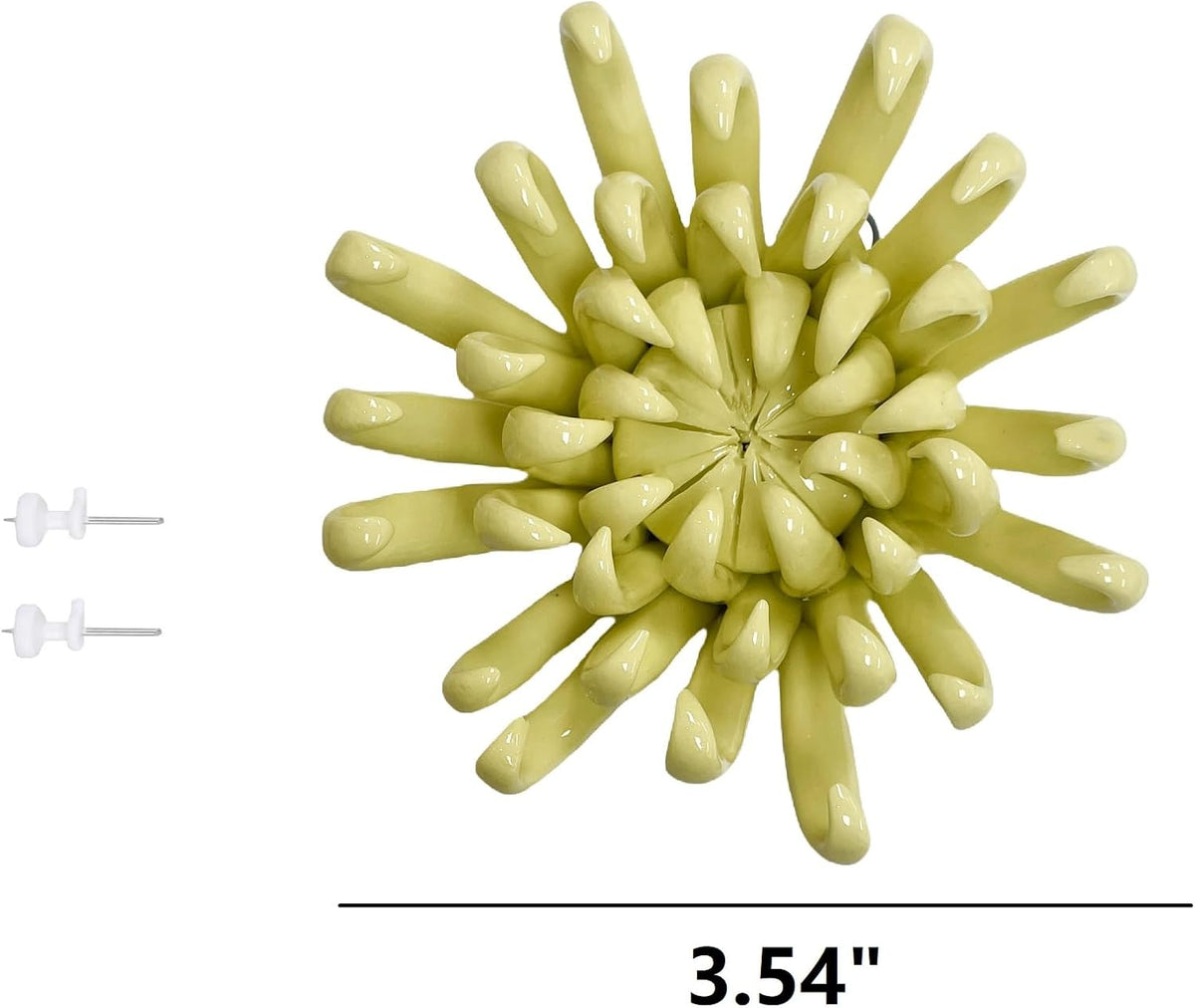 Protea, 2.76" Ceramic Flower Wall Art Décor, Artificial Flower Wall Sculpture，Handcrafted 3D Hanging Porcelain Flowers for Home，Hallway，Living Room (White) - Colors A