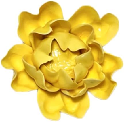Protea, 2.76" Ceramic Flower Wall Art Décor, Artificial Flower Wall Sculpture，Handcrafted 3D Hanging Porcelain Flowers for Home，Hallway，Living Room (White) - Colors A