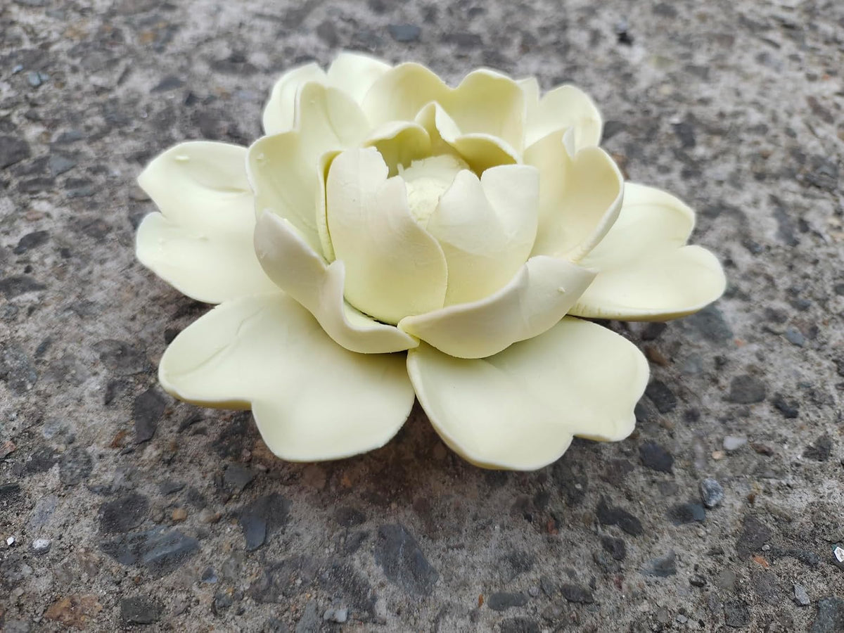Protea, 2.76" Ceramic Flower Wall Art Décor, Artificial Flower Wall Sculpture，Handcrafted 3D Hanging Porcelain Flowers for Home，Hallway，Living Room (White) - Colors A