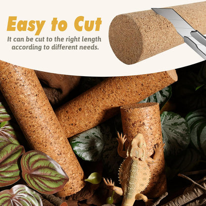Cork Branch for Reptiles Climbing Branches 2 Pack Natural Tree Frog Cork Wood Stick Crested Geckos Habitat Decor for Snake Lizard Bearded Dragon Chameleon Terrarium 12 Inches