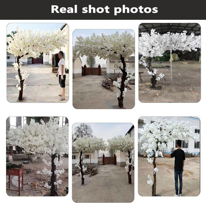 Large Artificial Cherry Blossom Trees Pink 6.6ft for Indoor Outdoor Home Decor,Tall Fake Japanese Cherry Blossom Wishing Trees for Living Room Garden Party,Wedding,Courtyards,Centerpieces