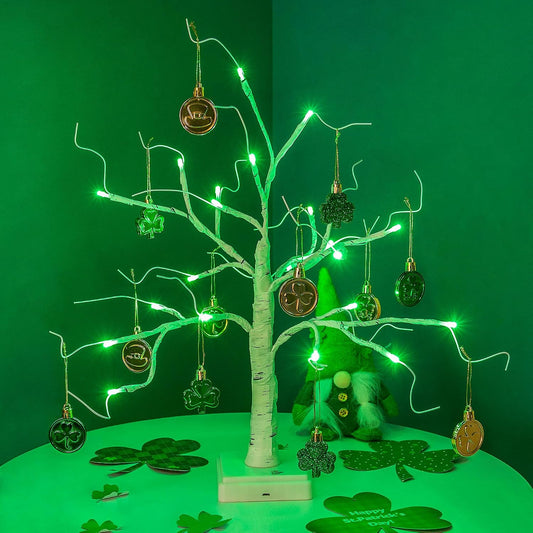 Lighted Mini Birch Tabletop Christmas Decorations Tree, Warm White | 2ft 24LED, Battery & USB with Timer, Artificial Mini Tree for Indoor Xmas Bedroom Wedding Holiday Home Party Decor