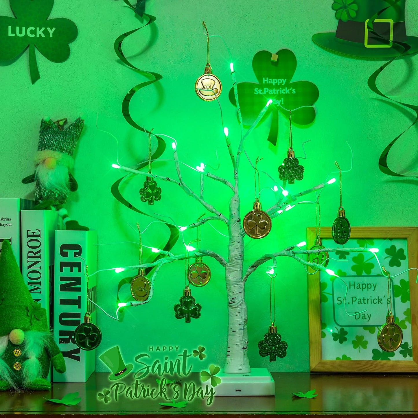 Lighted Mini Birch Tabletop Christmas Decorations Tree, Warm White | 2ft 24LED, Battery & USB with Timer, Artificial Mini Tree for Indoor Xmas Bedroom Wedding Holiday Home Party Decor