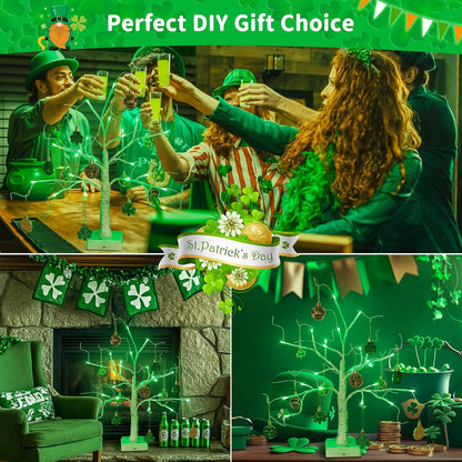 Lighted Mini Birch Tabletop Christmas Decorations Tree, Warm White | 2ft 24LED, Battery & USB with Timer, Artificial Mini Tree for Indoor Xmas Bedroom Wedding Holiday Home Party Decor