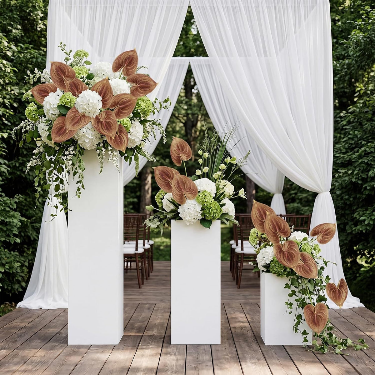 8PCS Burgundy Faux Anthurium Flowers 24.8’’ Real Touch Flowers Long Stem Artificial Anthurium for Vase Table Centerpiece Home Wedding Party Garden Spring Decoration(Burgundy)