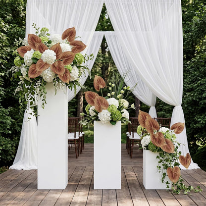 8PCS Burgundy Faux Anthurium Flowers 24.8’’ Real Touch Flowers Long Stem Artificial Anthurium for Vase Table Centerpiece Home Wedding Party Garden Spring Decoration(Burgundy)