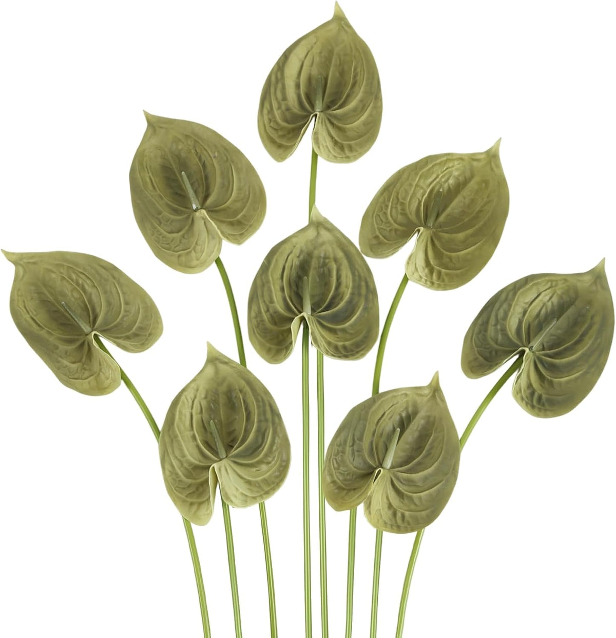 8PCS Burgundy Faux Anthurium Flowers 24.8’’ Real Touch Flowers Long Stem Artificial Anthurium for Vase Table Centerpiece Home Wedding Party Garden Spring Decoration(Burgundy)