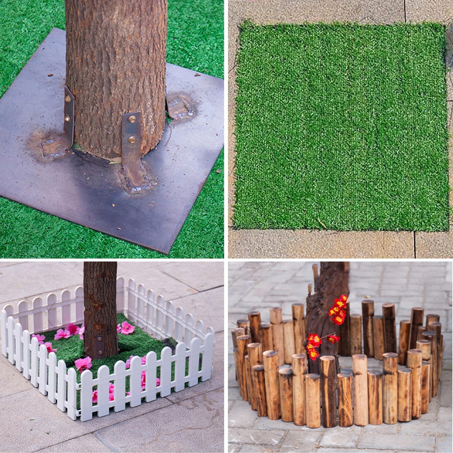 Artificial Pomegranate Tree Handmade Lifelike Artificial Trees with Fence + Lawn + Sturdy Iron Base, Solid Wood Branches, Shopping Mall Decoration 200 * 150cm