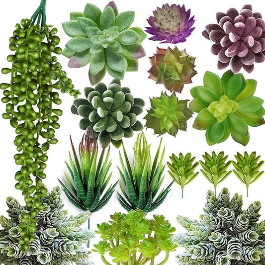 16pcs Fake Succulents, Artificial Succulent Plants for Outdoors