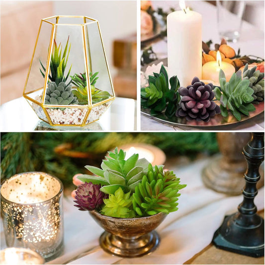 16pcs Fake Succulents, Artificial Succulent Plants for Outdoors