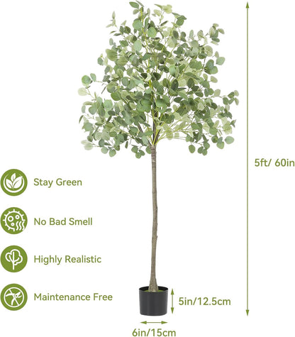 Artificial Eucalyptus Tree Faux Tree Indoor 5Ft