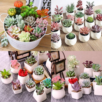 Artificial Succulents, 16 Pack Fake Succulents Plants Artificial Small Fake Plants Faux Succulents Unpotted for Lotus Landscape Decorative Garden Arrangement Decor