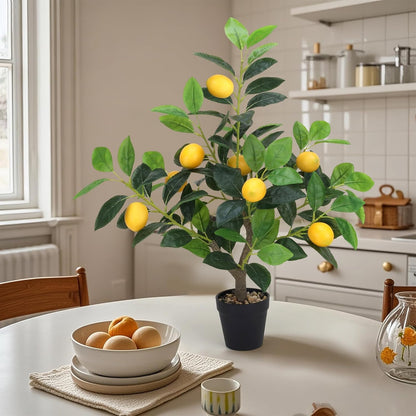 20.9 Inch Artificial Lemons Tree Potted Fake Indoor Plants Decor