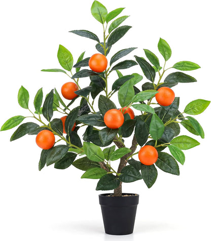 20.9 Inch Artificial Lemons Tree Potted Fake Indoor Plants Decor