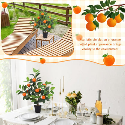20.9 Inch Artificial Lemons Tree Potted Fake Indoor Plants Decor