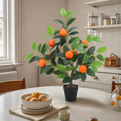 20.9 Inch Artificial Lemons Tree Potted Fake Indoor Plants Decor