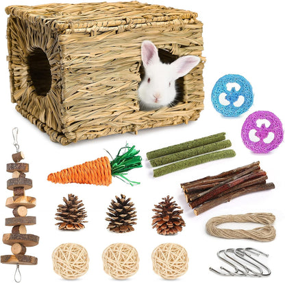Bunny Grass House-Hand Made Edible Natural Grass Hideaway