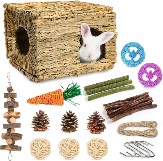 Bunny Grass House-Hand Made Edible Natural Grass Hideaway