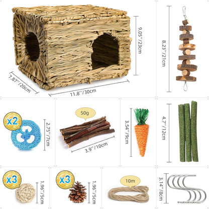 Bunny Grass House-Hand Made Edible Natural Grass Hideaway