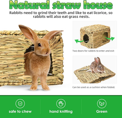 Bunny Grass House-Hand Made Edible Natural Grass Hideaway