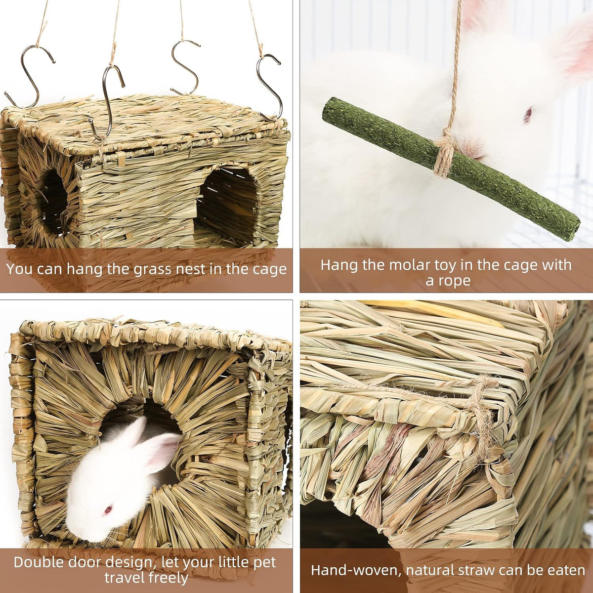 Bunny Grass House-Hand Made Edible Natural Grass Hideaway