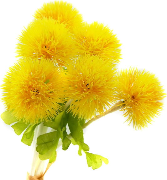 Artificial Flowers Yellow Dandelion 6 Bunches