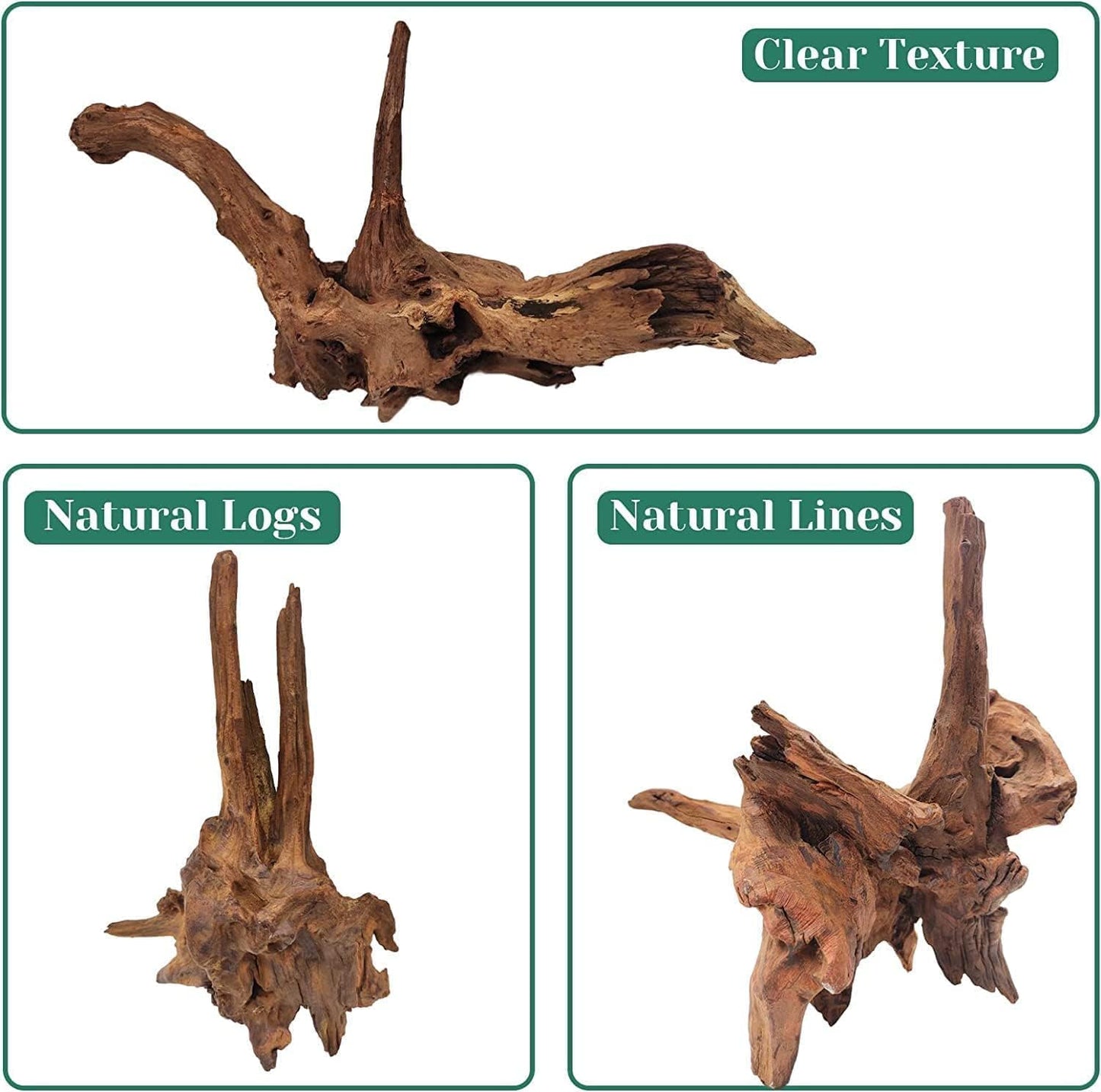 Azil Natural Aquarium Driftwood Root – Driftwood for Aquarium Decor, 170g~0.38lb (14″–16″), Fish Tanks, Terrariums, Aquascaping & Planted Tanks