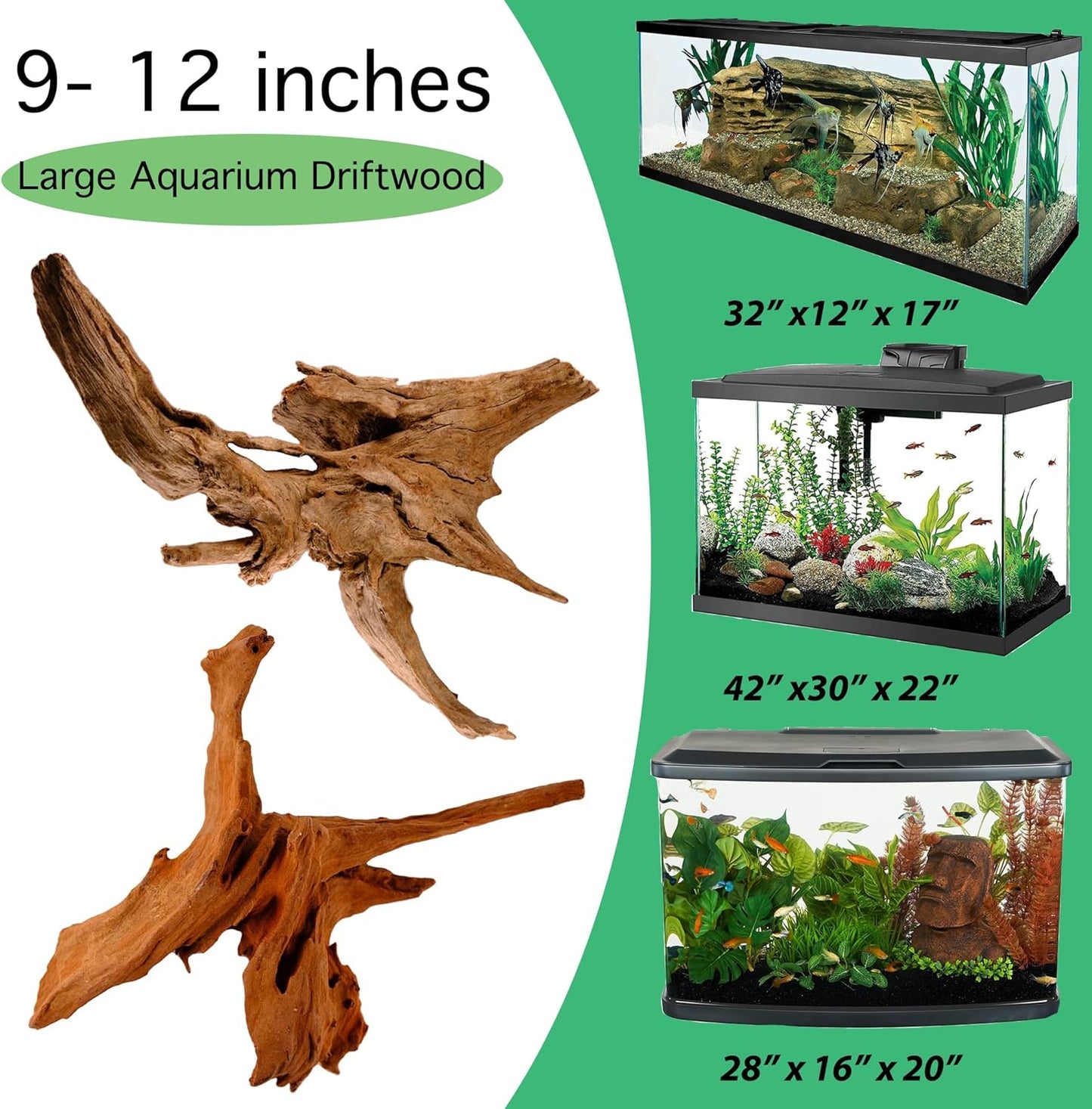 Azil Natural Aquarium Driftwood Root – Driftwood for Aquarium Decor, 170g~0.38lb (14″–16″), Fish Tanks, Terrariums, Aquascaping & Planted Tanks