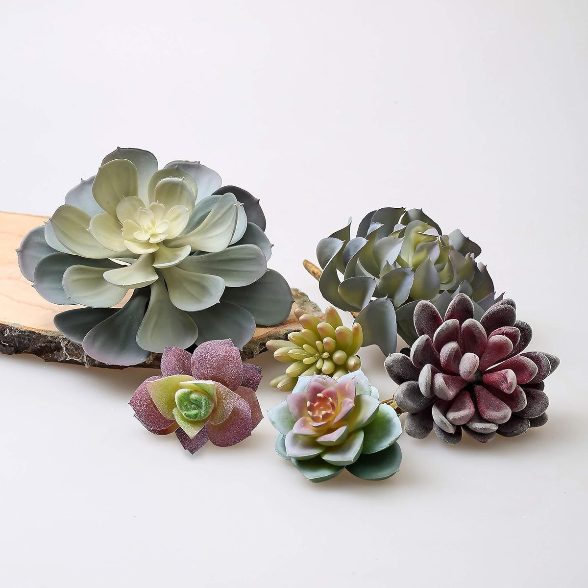 Premium Artificial Succulents - Mini Fake Succulent Plants & Faux Cactus - 15 Pack