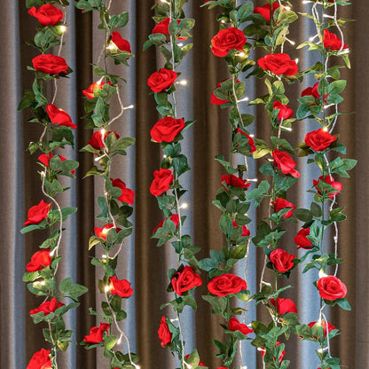 2 Pack 16FT Artificial Silk Rose Garland Vine