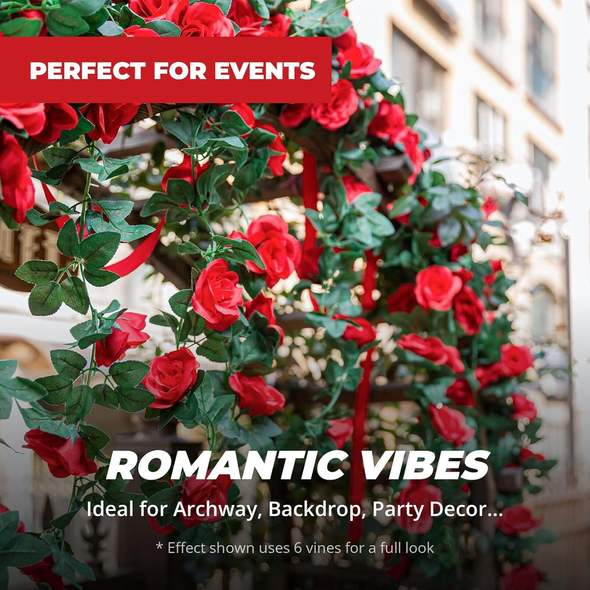 2 Pack 16FT Artificial Silk Rose Garland Vine