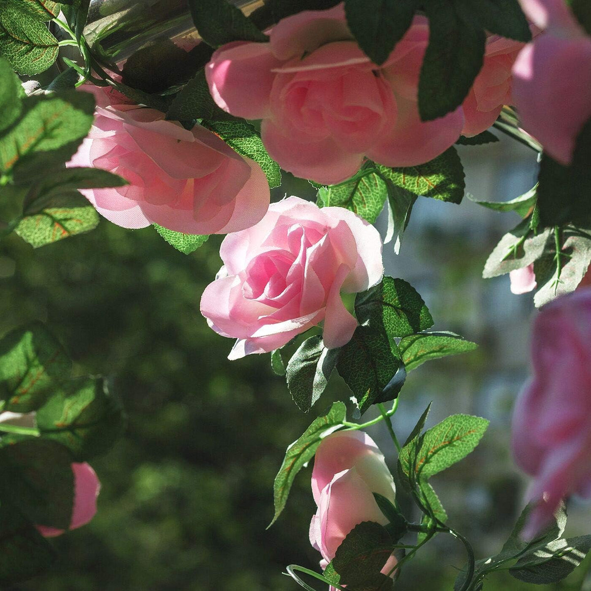 2 Pack 16FT Artificial Silk Rose Garland Vine
